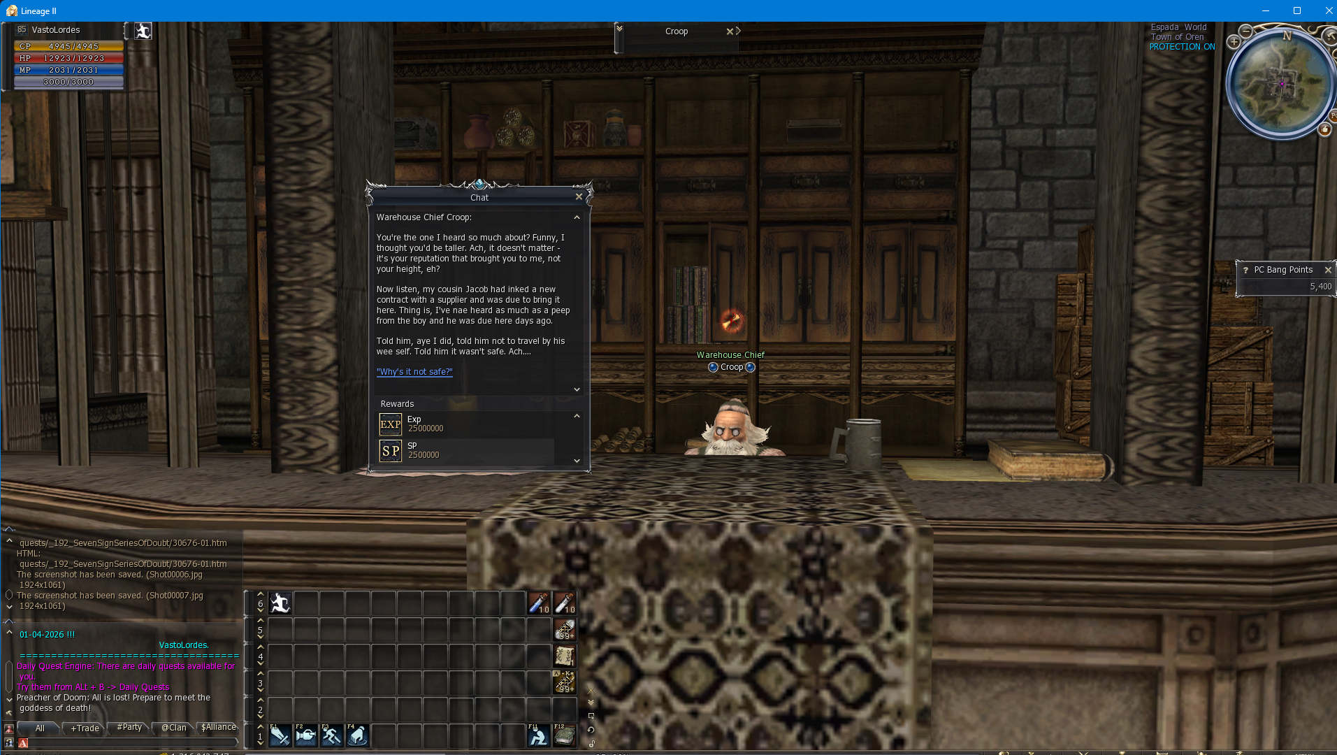 Lineage 2 Seven Signs Quest